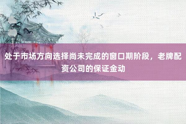 处于市场方向选择尚未完成的窗口期阶段，老牌配资公司的保证金动