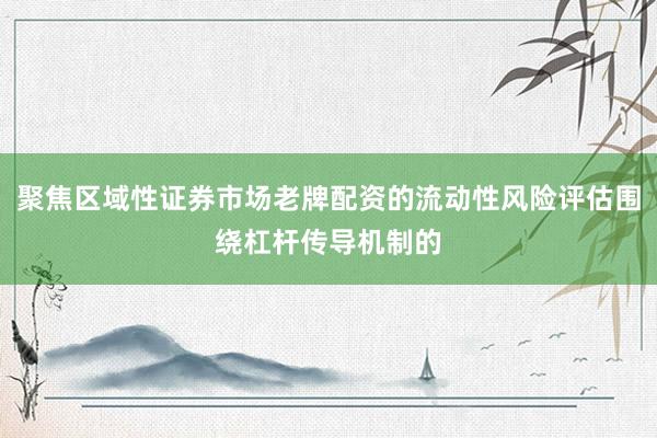 聚焦区域性证券市场老牌配资的流动性风险评估围绕杠杆传导机制的